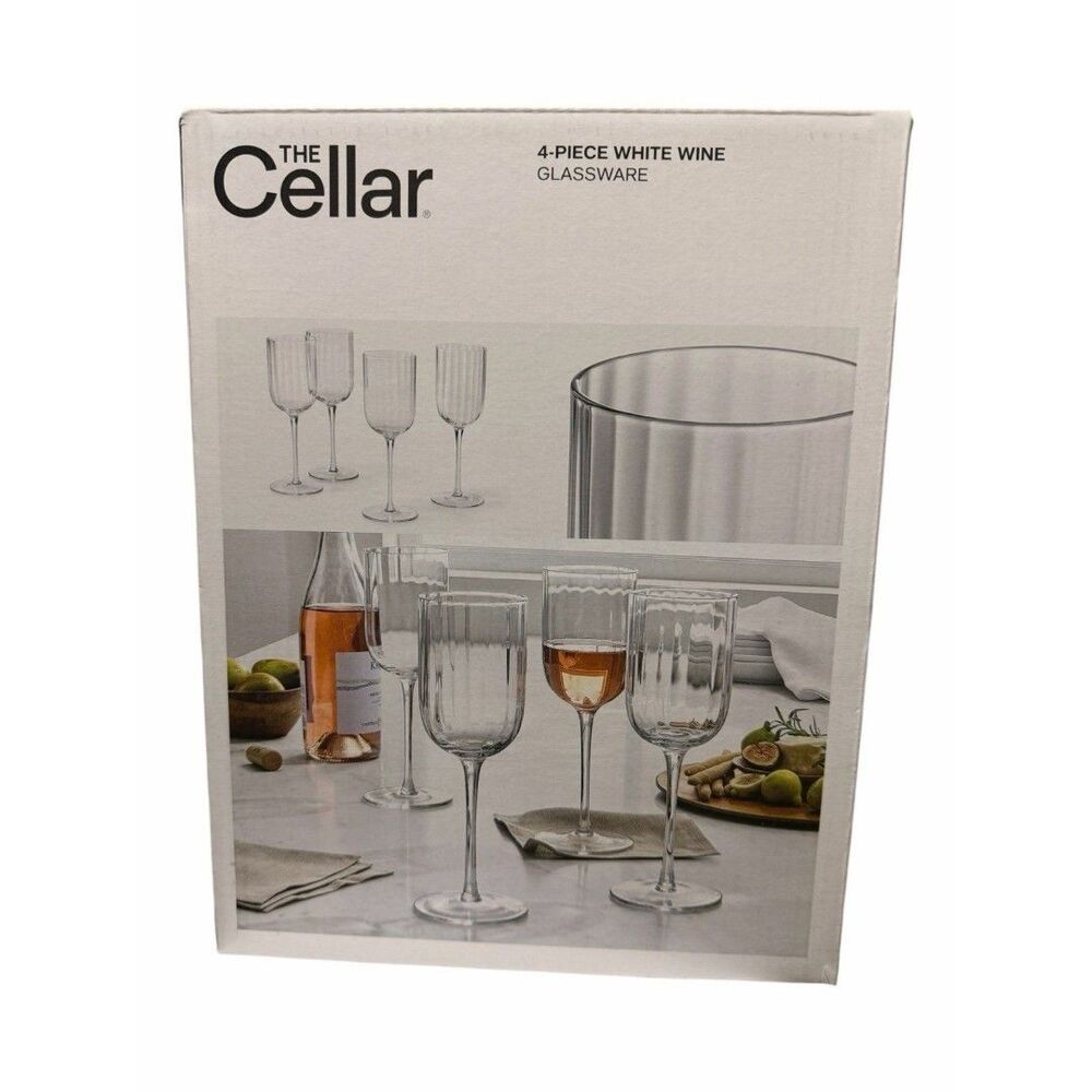 Macy’s The Cellar Optic White Wine Glasses, Set of 4